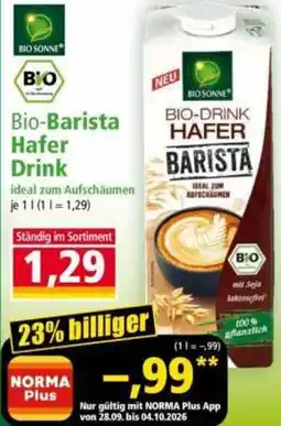 Norma Bio Sonne Bio-Drink Hafer Barista Angebot