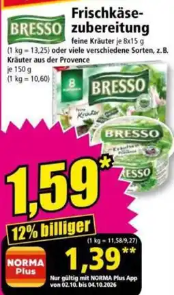 Norma Frischkäsezubereitung Angebot