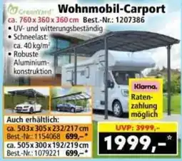 Norma Wohnmobil-Carport Angebot