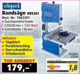 Norma Scheppach Bandsäge HBS261 Angebot