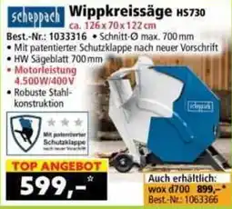 Norma Scheppach Wippkreissäge HS730 Angebot