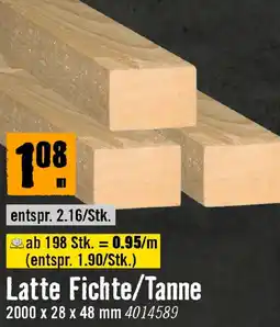 Hornbach Latte Fichte/Tanne Angebot