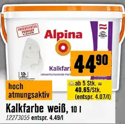 Hornbach Alpina Kalkfarbe weiß Angebot