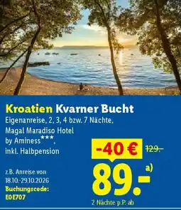 Lidl Kroatien Kvarner Bucht Magal Maradiso Hotel Angebot