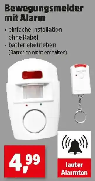 Bewegungsmelder mit Alarm