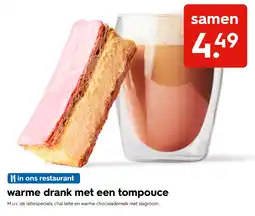 HEMA warme drank met een tompouce Angebot
