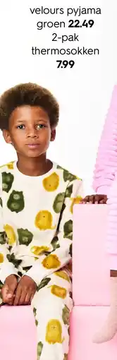 HEMA velours pyjama groen Angebot