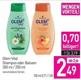 Sutterlüty Glem Vital Shampoo oder Balsam Angebot