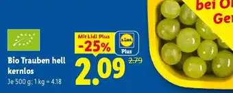 Lidl Bio Trauben hell kernlos Angebot