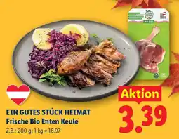 Lidl EIN GUTES STÜCK HEIMAT Frische Bio Enten Keule Angebot