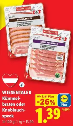 Lidl Wiesentaler Kümmerbraten oder Knoblauchspeck Angebot