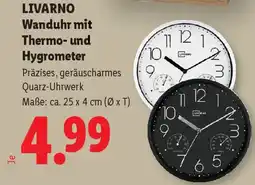 Lidl Livarano Wanduhr mit Thermo und Hygrometer Angebot