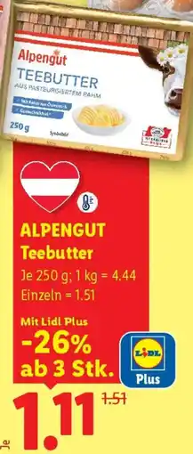 Lidl Alpengut Teebutter Angebot
