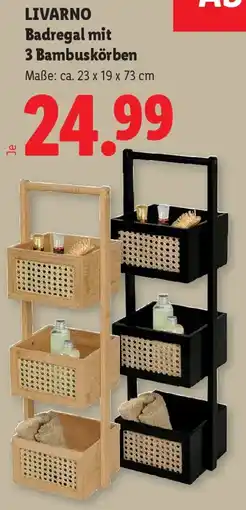 Lidl LIVARNO Badregal mit 3 Bambuskörben Angebot