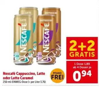 Nescafé Cappuccino, Latte oder Latte Caramel