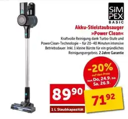 Interspar SiMPeX BASIC Akku-Stielstaubsauger »Power Clean« Angebot