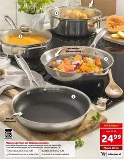 Interspar Pfannen oder Töpfe mit Wabenbeschichtung SIMPEX PROFESSIONAL Angebot
