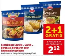 Interspar Schärdinger Spätzle-, Gratin-, Bergkäse, Bergbaron oder Emmentaler gerieben Angebot