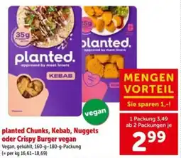 Interspar planted Chunks, Kebab, Nuggets oder Crispy Burger vegan Angebot