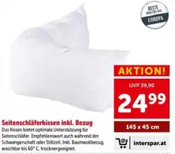 Interspar Seitenschläferkissen inkl. Bezug Angebot