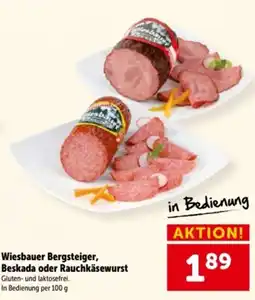 Interspar Wiesbauer Bergsteiger, Beskada oder Rauchkäsewurst Angebot