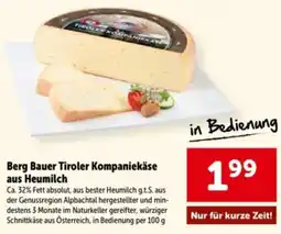 Interspar Berg Bauer Tiroler Kompaniekäse aus Heumilch Angebot