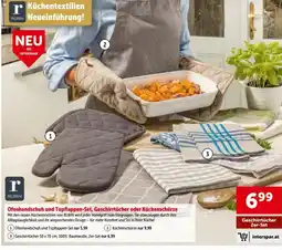 Interspar Ofenhandschuh und Topflappen-Set, Geschirrtücher oder Küchenschürze Angebot