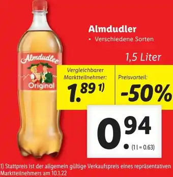 Lidl Almdudler 1,5 Liter Angebot
