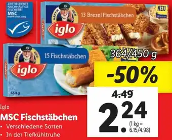 Lidl MSC Fischstäbchen 364/450g Angebot