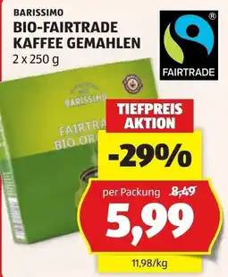 Hofer Barissimo Bio-Fairtrade Kaffee gemahlen Angebot