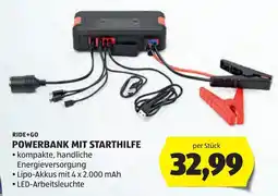 Hofer Ride+Go Powerbank mit Starthilfe Angebot