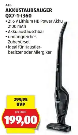 Hofer AEG Akkustaubsauger QX7-1-I360 Angebot