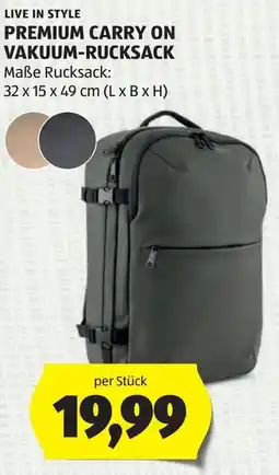 Hofer Live in Style Premium Carry On Vakuum-Rucksack Angebot