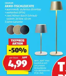 Hofer Casalux Akku-Tischleuchte Angebot