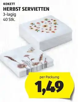 Hofer Kokett Herbst Servietten Angebot