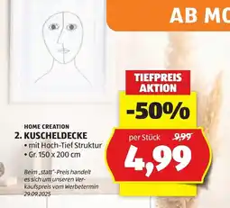 Hofer Home Creation 2. Kuscheldecke Angebot