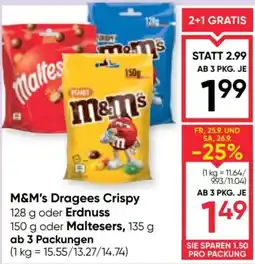 Maximarkt M&M's Dragees Crispy Angebot