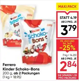 Maximarkt Ferrero Kinder Schoko-Bons Angebot