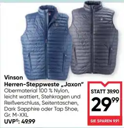 Maximarkt Vinson Herren-Steppweste „Jaxon“ Angebot