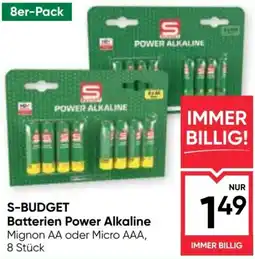 Maximarkt S-Budget Batterien Power Alkaline Angebot