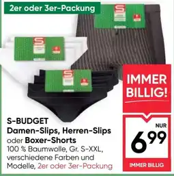 Maximarkt S-Budget Damen-Slips, Herren-Slips oder Boxer-Shorts Angebot