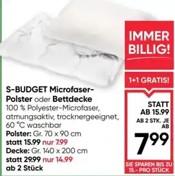 Maximarkt S-BUDGET Microfaser-Polster oder Bettdecke Angebot