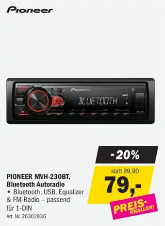 Pioneer MVH-230BT, Bluetooth Autoradio