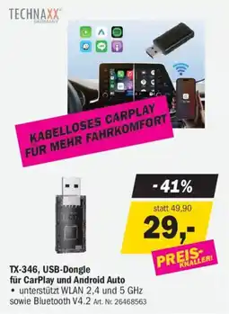 Forstinger Technaxx TX-346, USB-Dongle für CarPlay und Android Auto Angebot