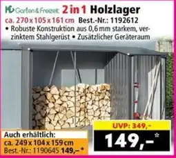 Norma Garten & Freizeit 2 in 1 Holzlager Angebot