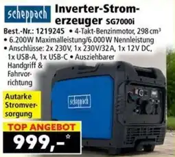 Norma Scheppach Inverter-Stromerzeuger SG7000i Angebot