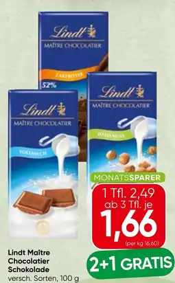 Spar Lindt Maître Chocolatier Schokolade Angebot