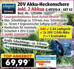 Norma Scheppach 20V Akku-Heckenschere Angebot
