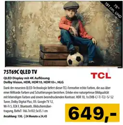 Cosmos 75T69C QLED TV Angebot