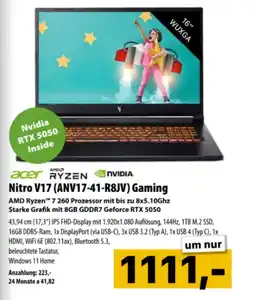 Cosmos Acer Nitro V17 (ANV17-41-R8JV) Gaming Angebot